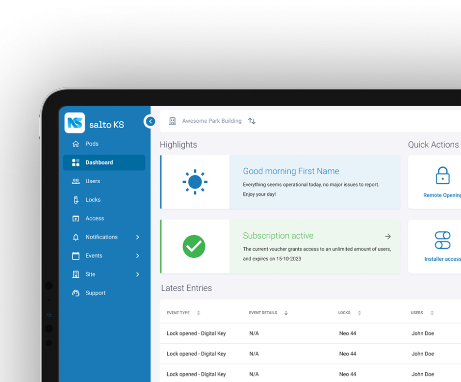 Salto KS Access Methods - Seamless connected operations for smarter building management